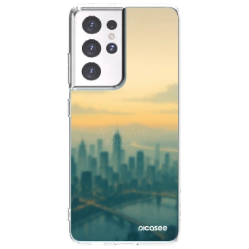 Picasee silikonowe przeźroczyste etui na Samsung Galaxy S21 Ultra 5G G998B - Airplane mode