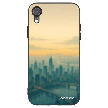 Picasee silikonowe czarne etui na Apple iPhone XR - Airplane mode