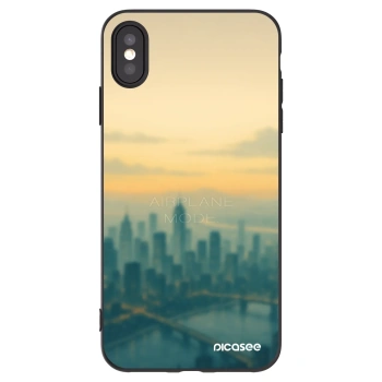 Picasee silikonowe czarne etui na Apple iPhone XS Max - Airplane mode