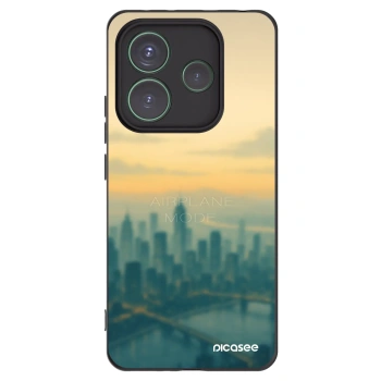 Picasee silikonowe czarne etui na Xiaomi Redmi Note 14 5G - Airplane mode