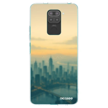 Picasee silikonowe czarne etui na Xiaomi Redmi Note 9 - Airplane mode