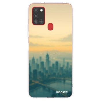 Picasee silikonowe przeźroczyste etui na Samsung Galaxy A21s - Airplane mode