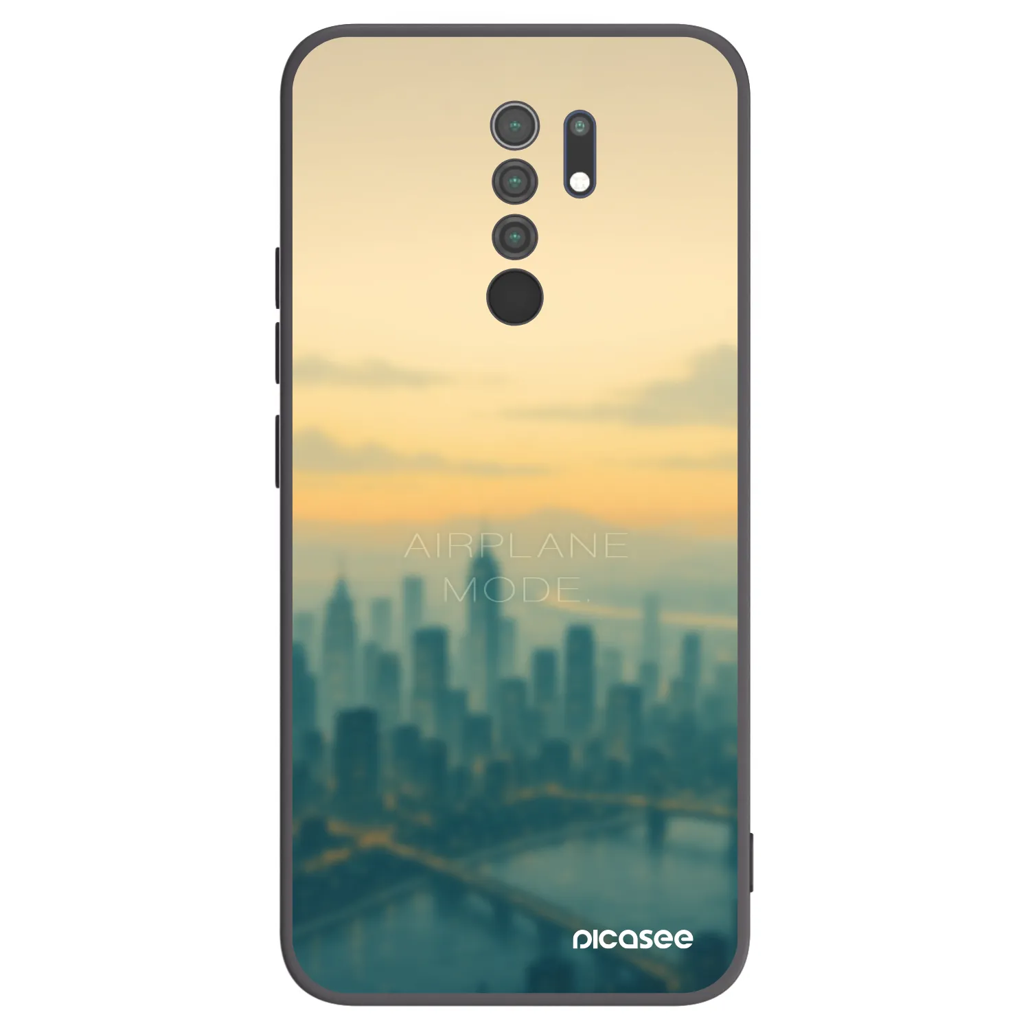 Picasee silikonowe czarne etui na Xiaomi Redmi 9 - Airplane mode