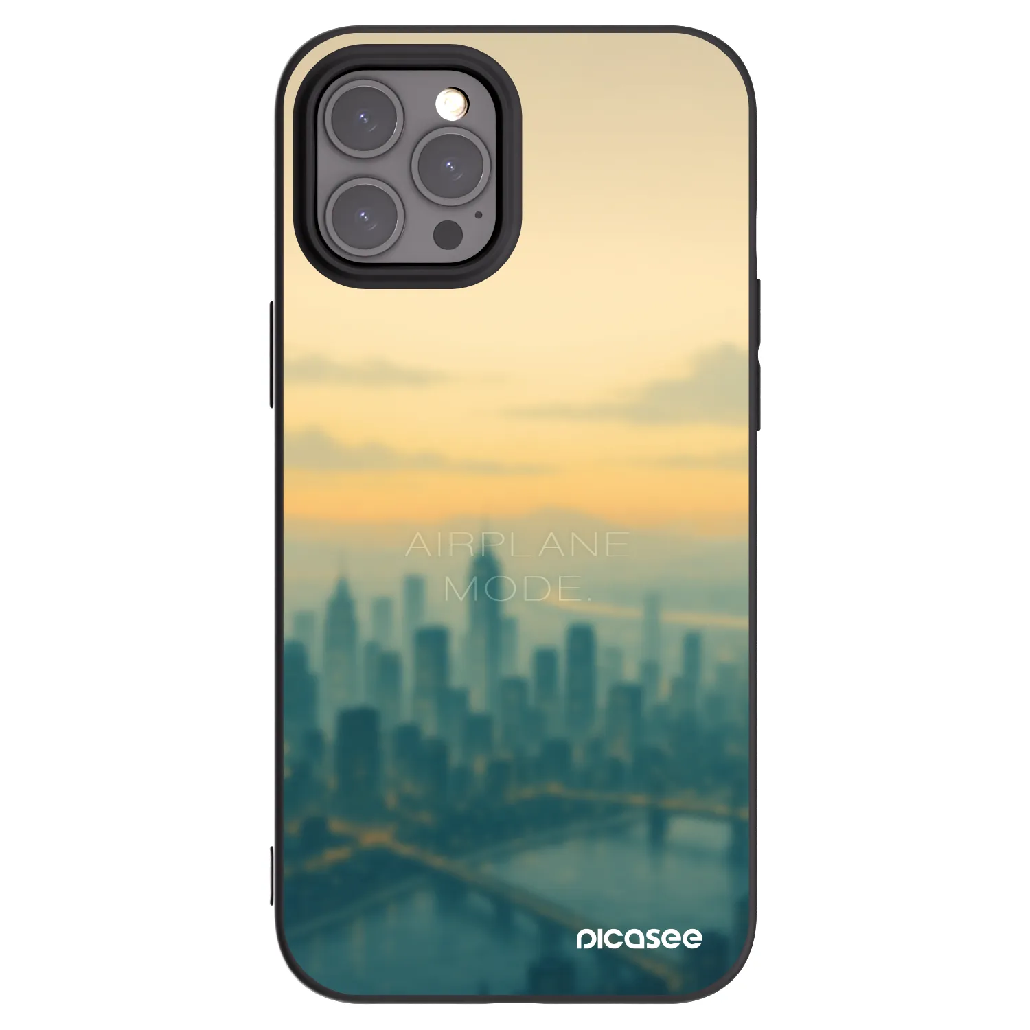 Picasee silikonowe czarne etui na Apple iPhone 12 Pro Max - Airplane mode