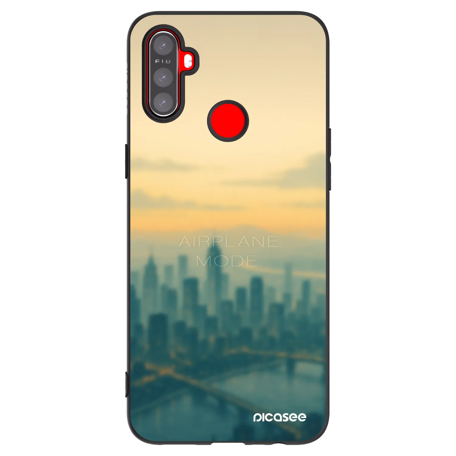 Picasee silikonowe czarne etui na Realme C3 - Airplane mode