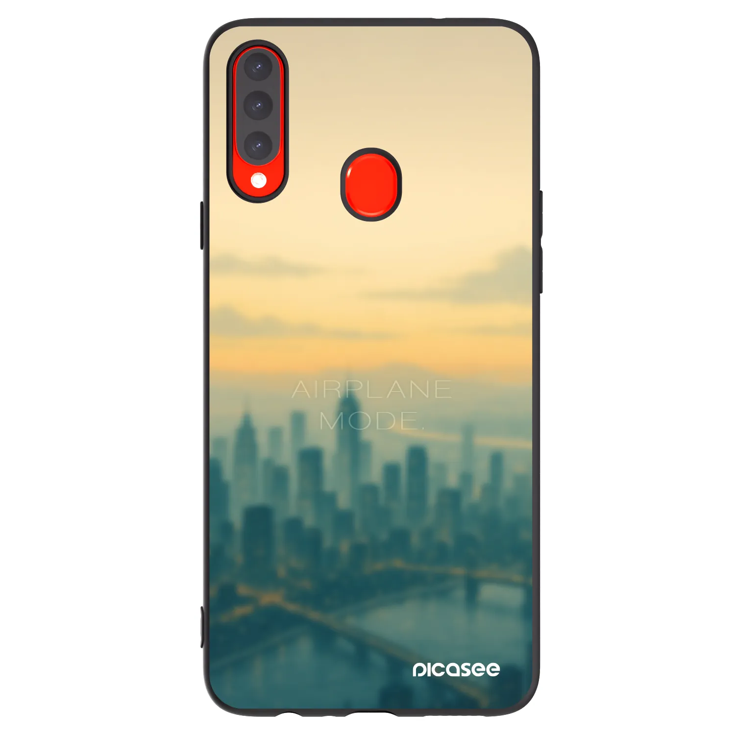 Picasee silikonowe czarne etui na Samsung Galaxy A20s - Airplane mode
