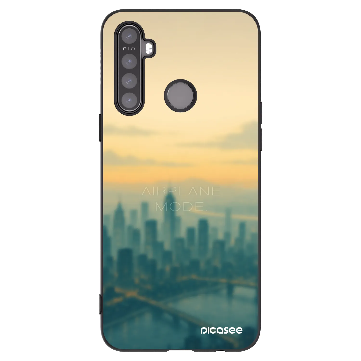 Picasee silikonowe czarne etui na Realme 5 - Airplane mode