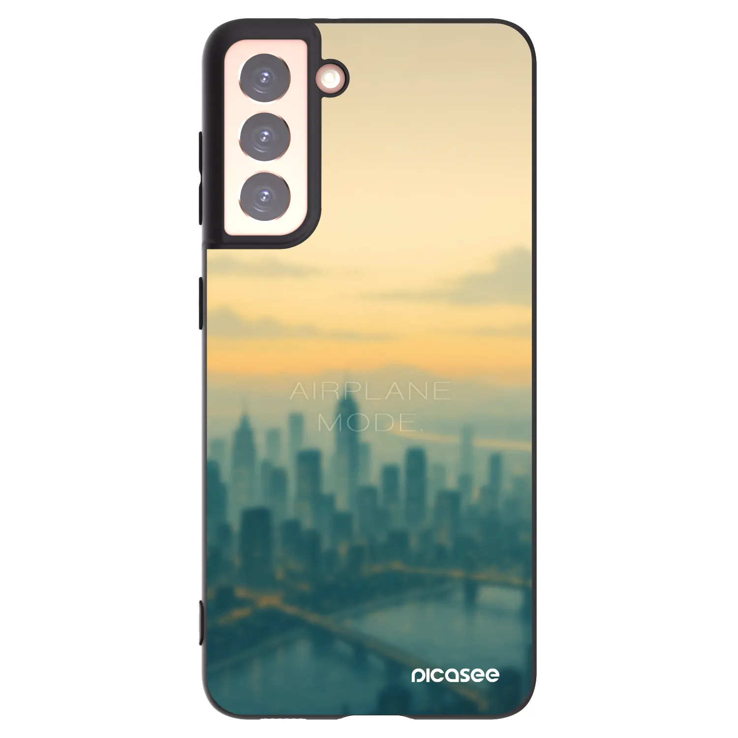 Picasee silikonowe czarne etui na Samsung Galaxy S21 5G G991B - Airplane mode