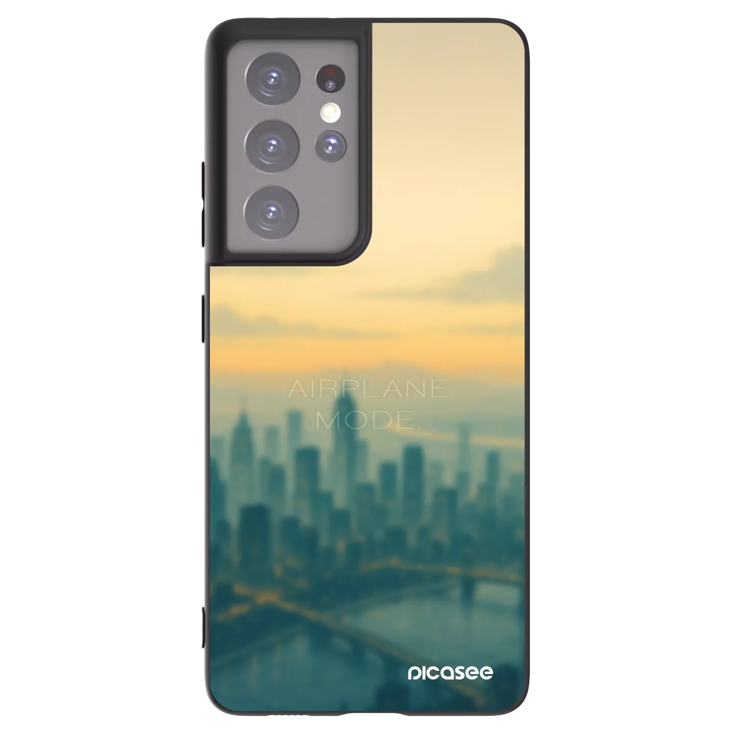 Picasee silikonowe czarne etui na Samsung Galaxy S21 Ultra 5G G998B - Airplane mode
