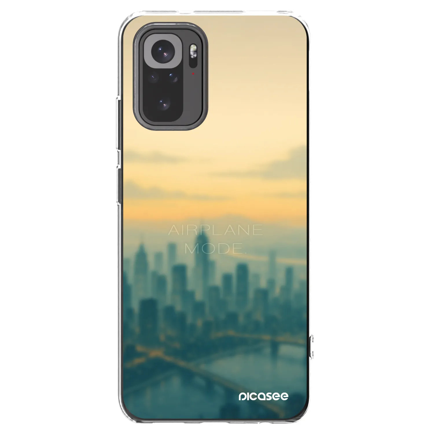 Picasee silikonowe przeźroczyste etui na Xiaomi Redmi Note 10 - Airplane mode