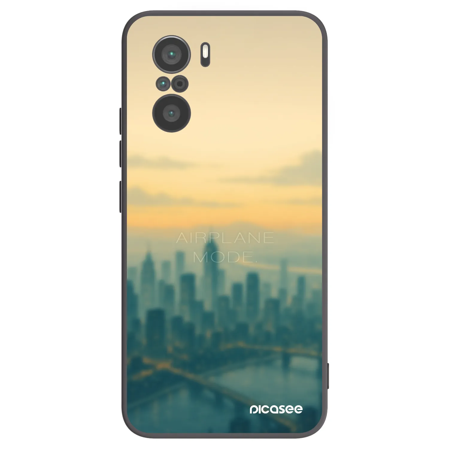 Picasee silikonowe czarne etui na Xiaomi Poco F3 - Airplane mode