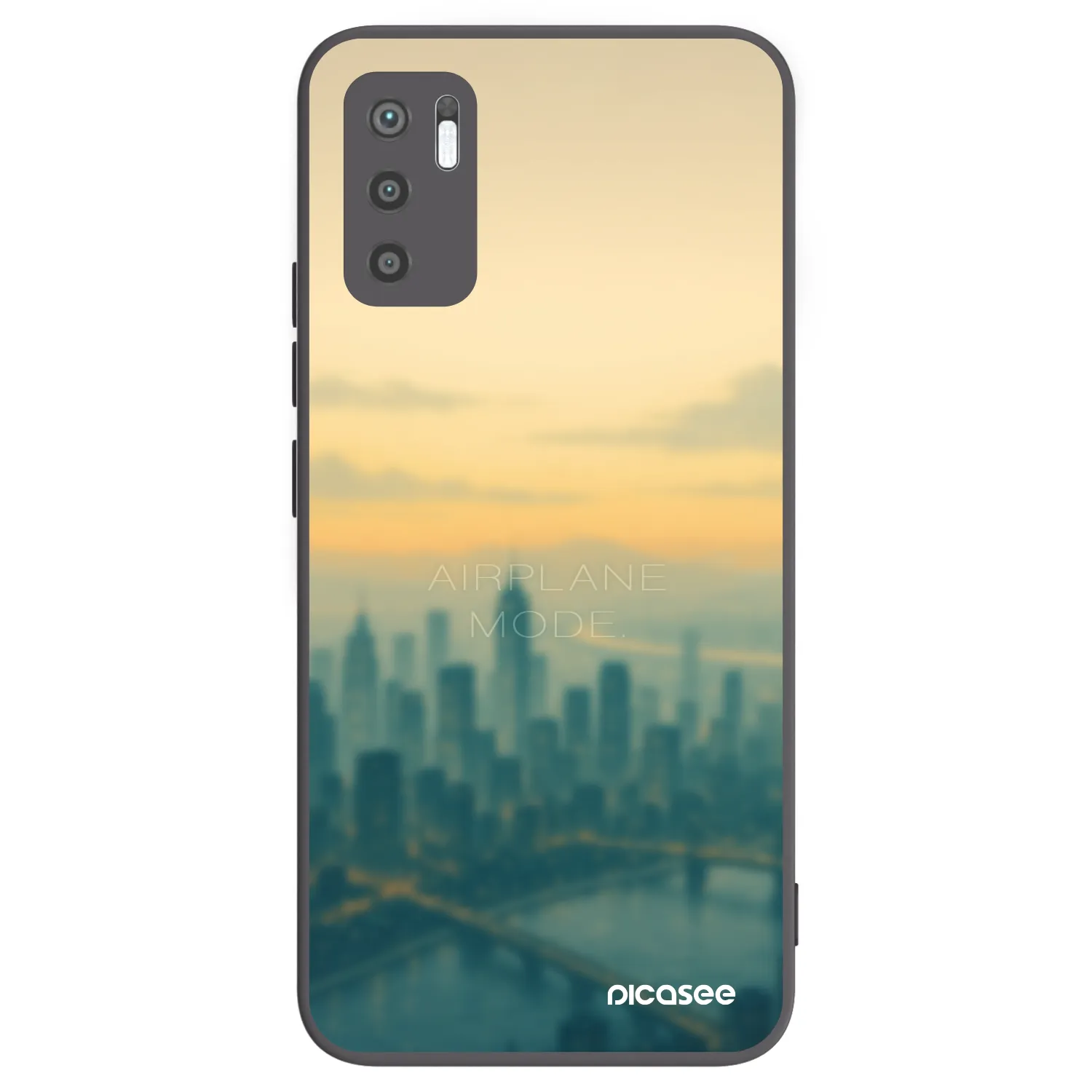 Picasee silikonowe czarne etui na Xiaomi Redmi Note 10 5G - Airplane mode