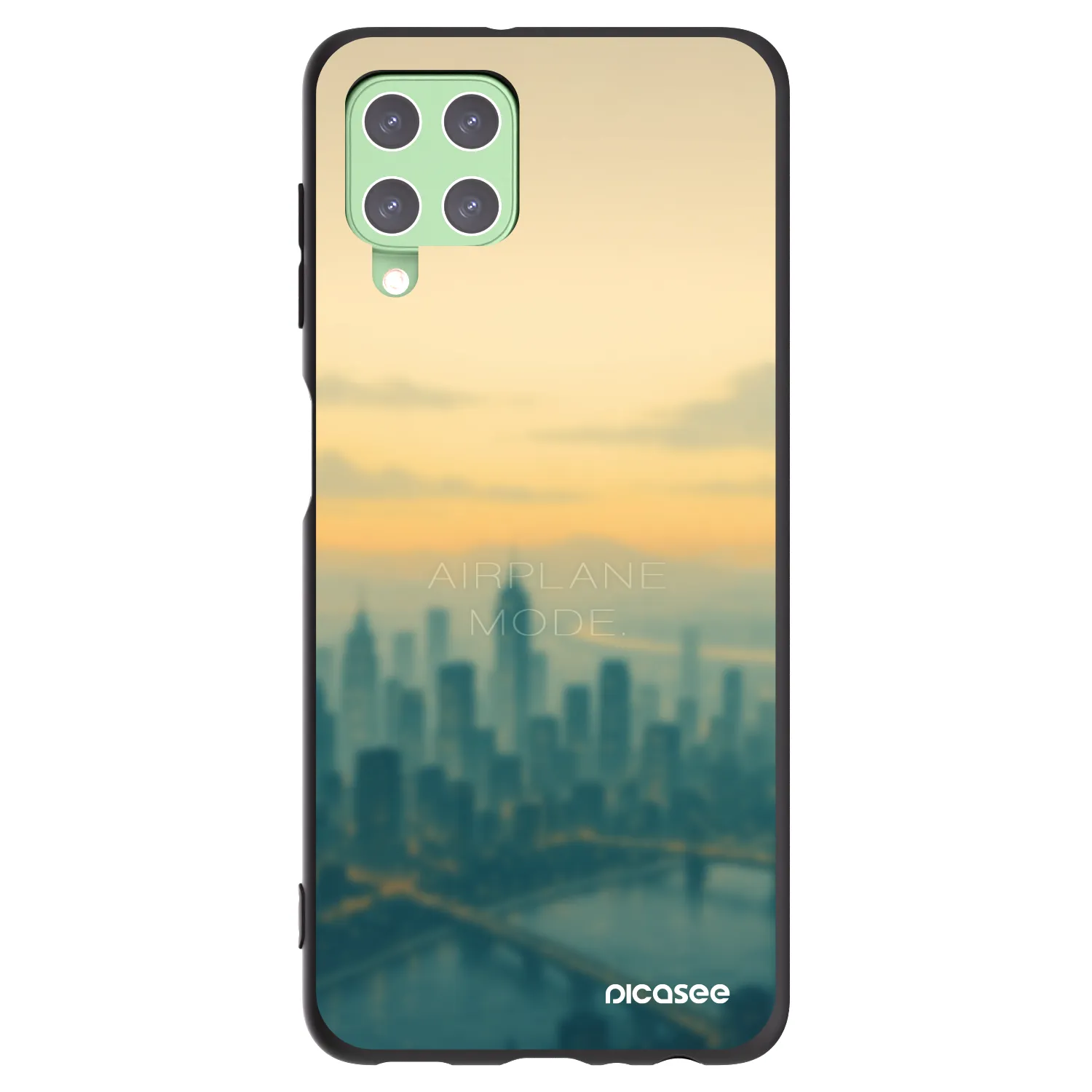 Picasee silikonowe czarne etui na Samsung Galaxy A22 A225F 4G - Airplane mode