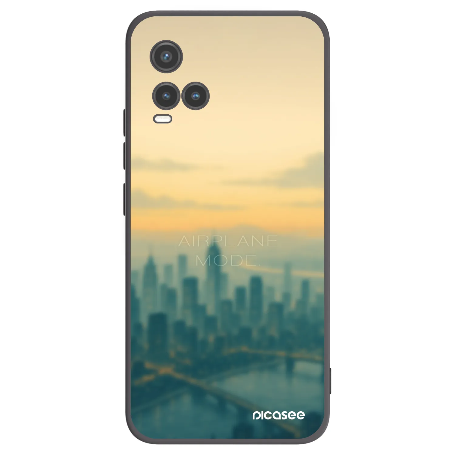 Picasee silikonowe czarne etui na Vivo Y33s - Airplane mode