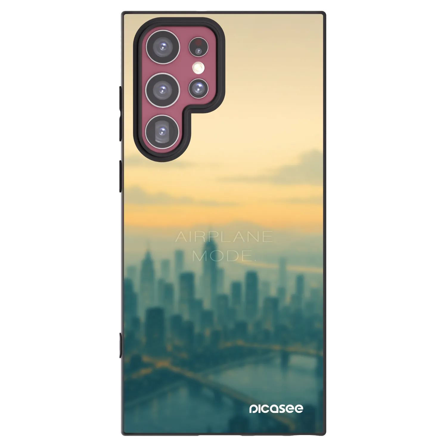 Picasee silikonowe czarne etui na Samsung Galaxy S22 Ultra 5G - Airplane mode