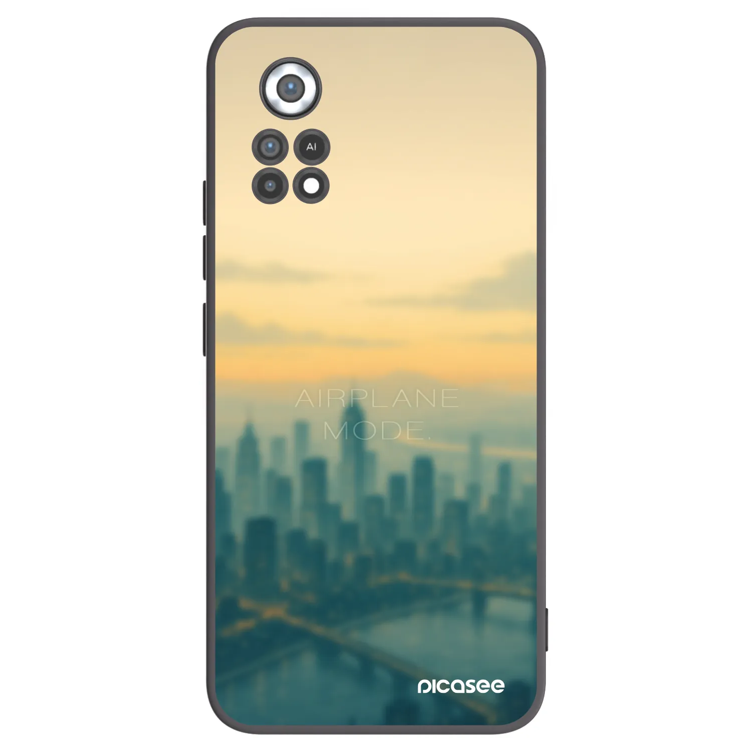 Picasee silikonowe czarne etui na Xiaomi Poco X4 Pro 5G - Airplane mode