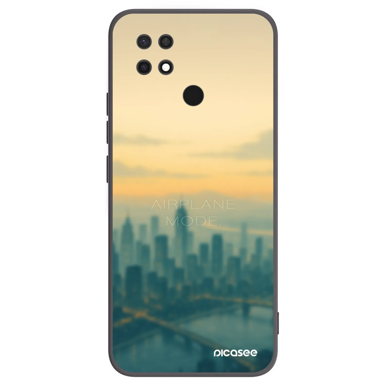 Picasee silikonowe czarne etui na Xiaomi Redmi 10C - Airplane mode