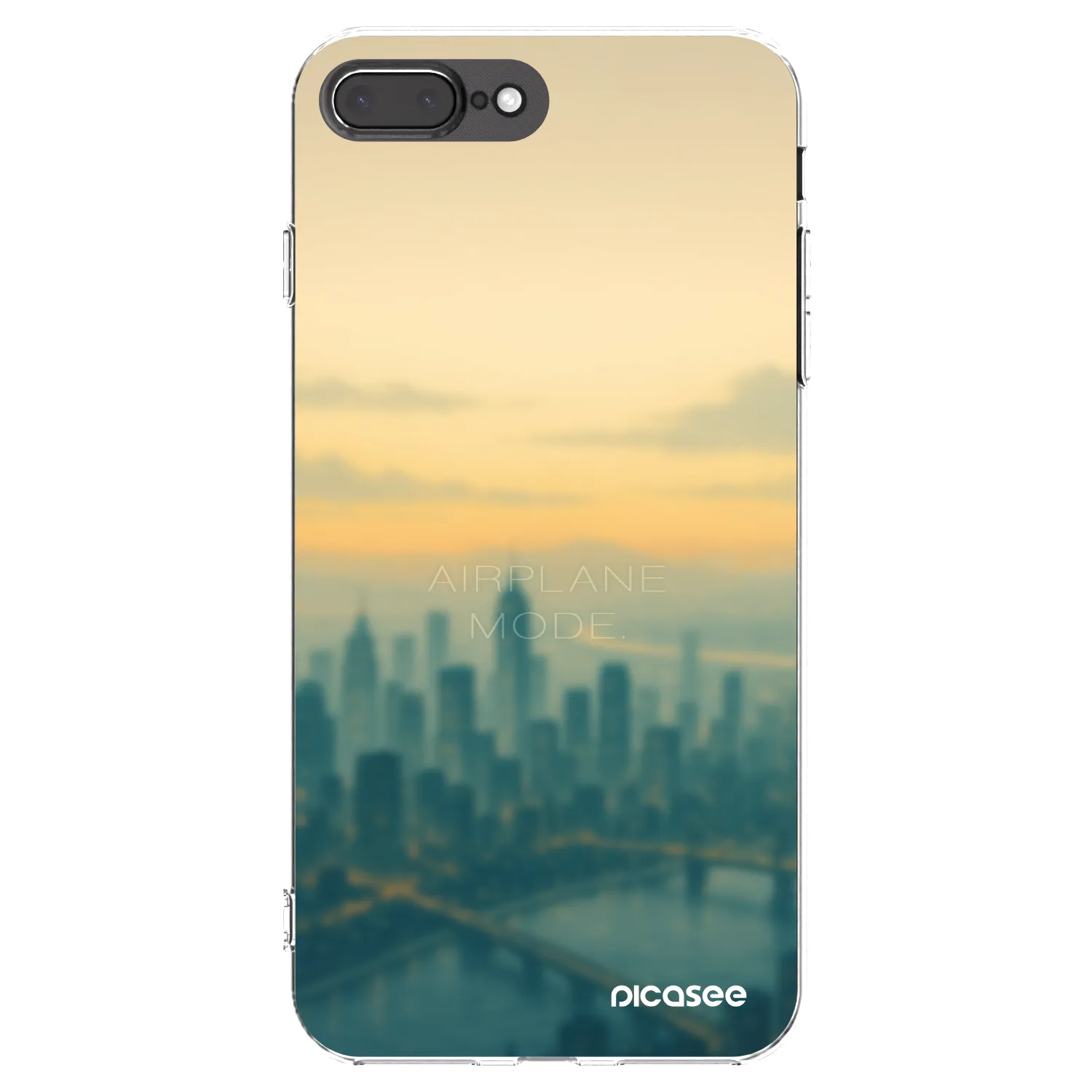 Picasee silikonowe przeźroczyste etui na Apple iPhone 8 Plus - Airplane mode