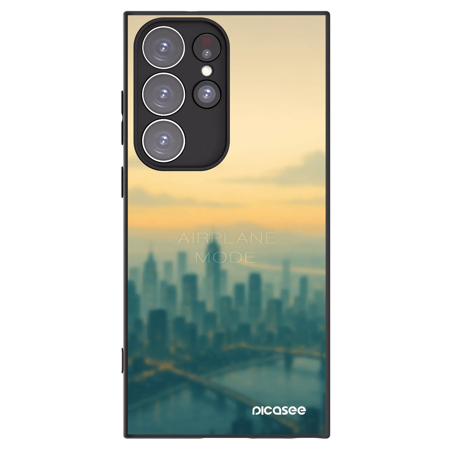 Picasee silikonowe czarne etui na Samsung Galaxy S23 Ultra 5G - Airplane mode