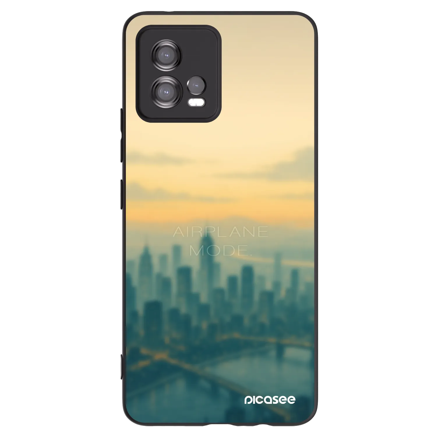 Picasee silikonowe czarne etui na Motorola Moto G72 - Airplane mode