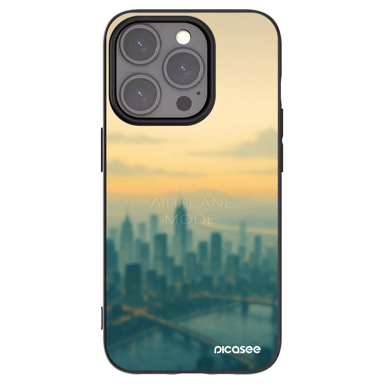 Picasee silikonowe czarne etui na Apple iPhone 15 Pro - Airplane mode