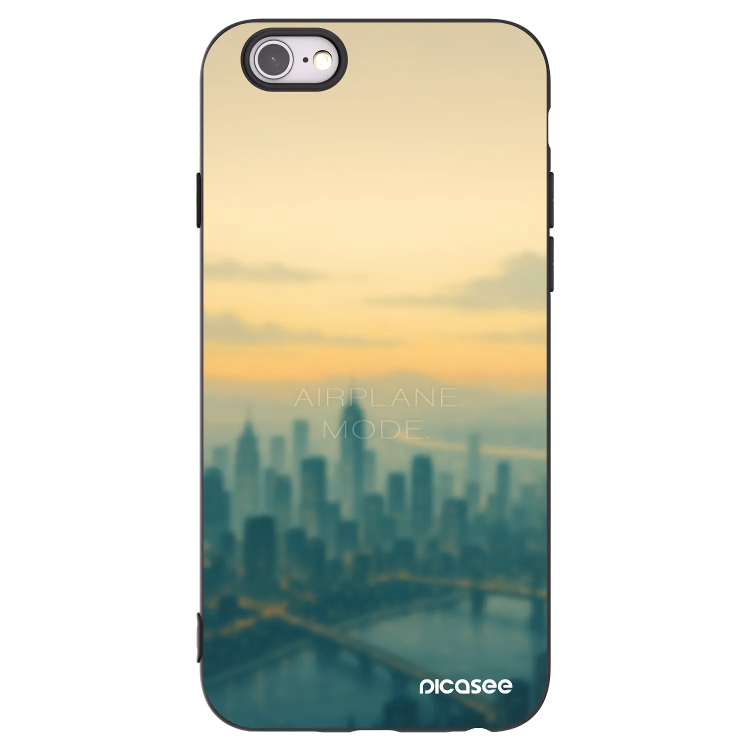 Picasee silikonowe czarne etui na Apple iPhone 6/6S - Airplane mode