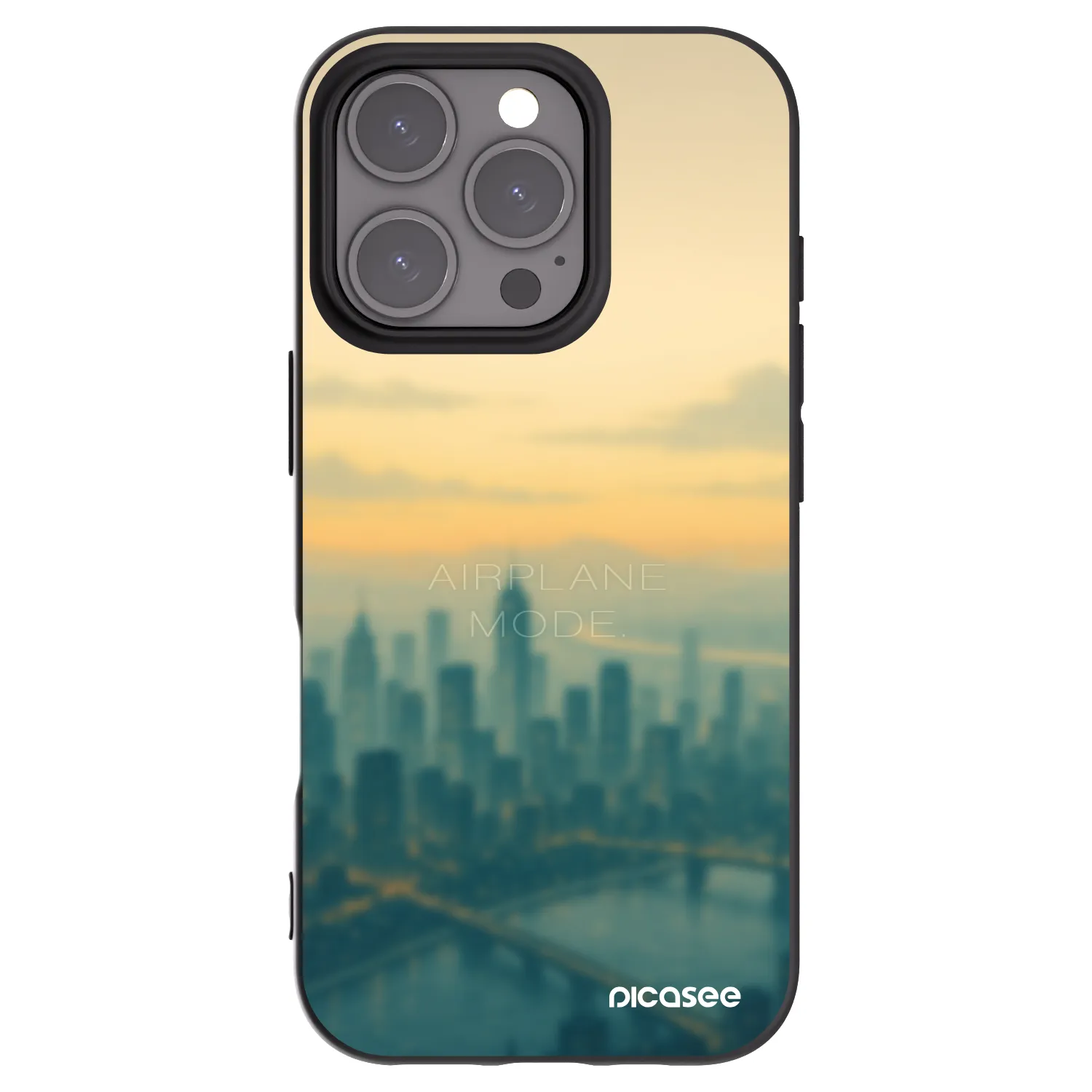 Picasee silikonowe czarne etui na Apple iPhone 16 Pro - Airplane mode