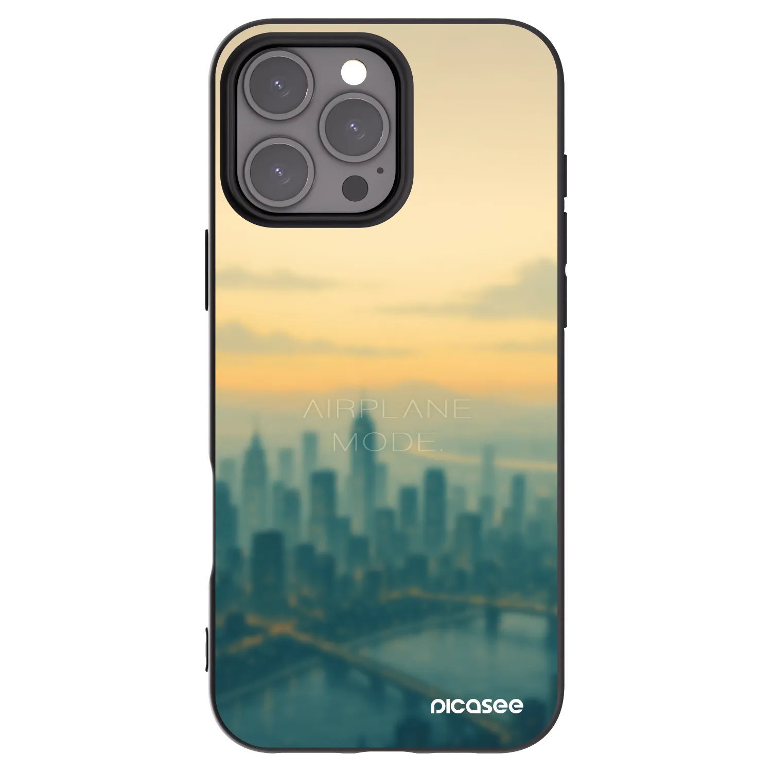 Picasee silikonowe czarne etui na Apple iPhone 16 Pro Max - Airplane mode