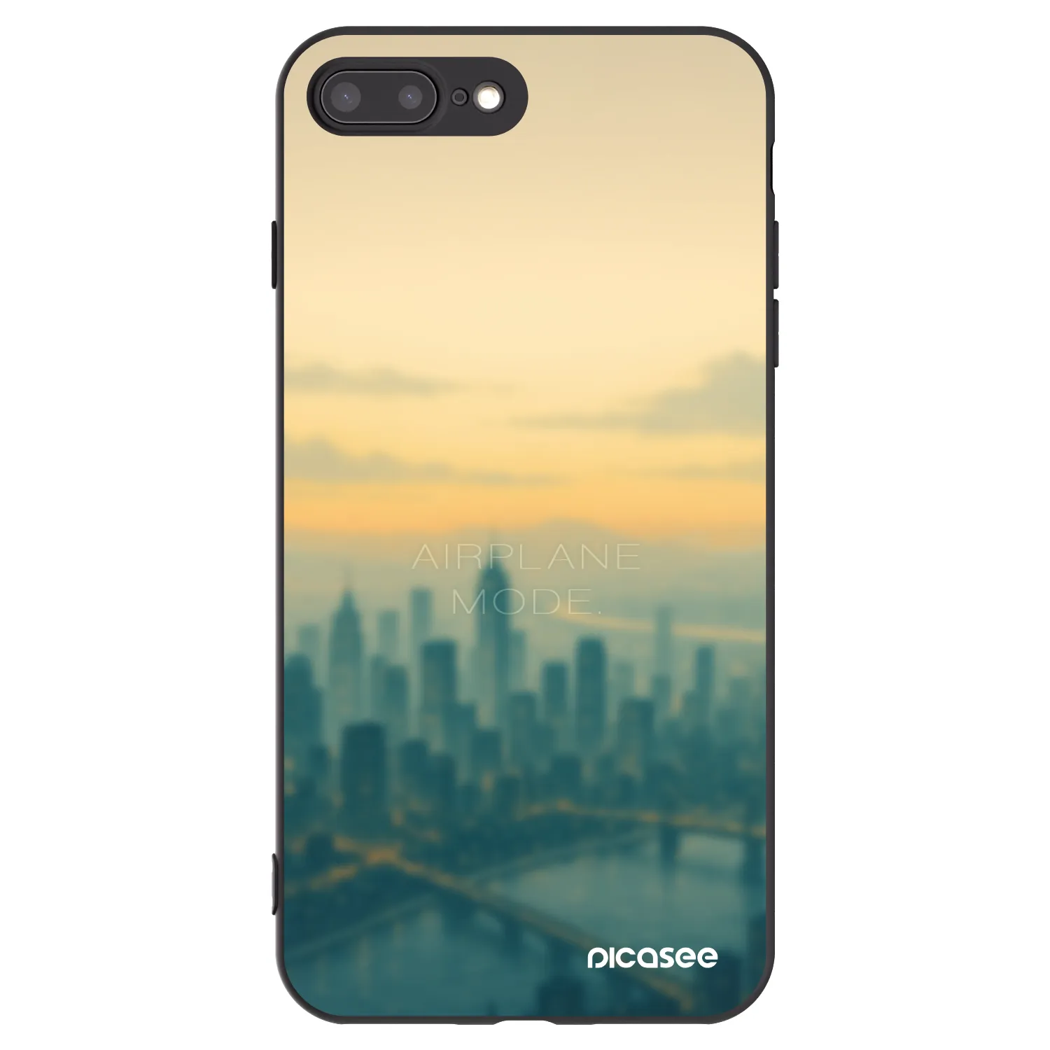 Picasee silikonowe czarne etui na Apple iPhone 7 Plus - Airplane mode