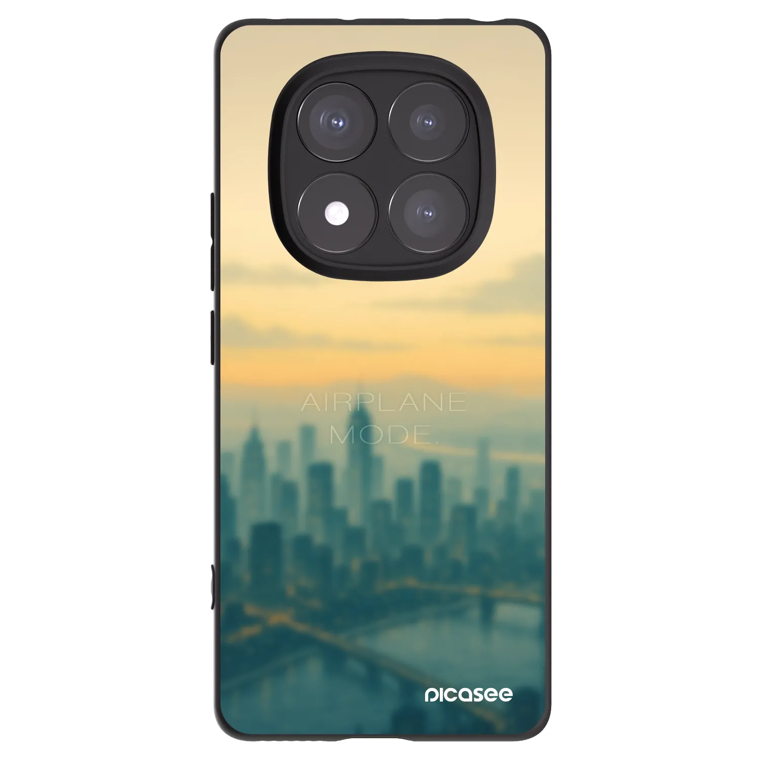 Picasee silikonowe czarne etui na Xiaomi Redmi Note 14 Pro+ 5G - Airplane mode