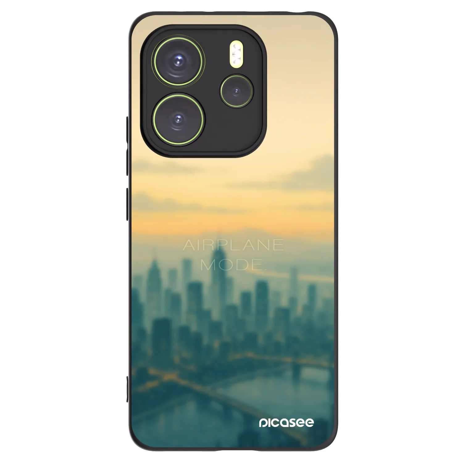 Picasee silikonowe czarne etui na Xiaomi Redmi Note 14 4G - Airplane mode