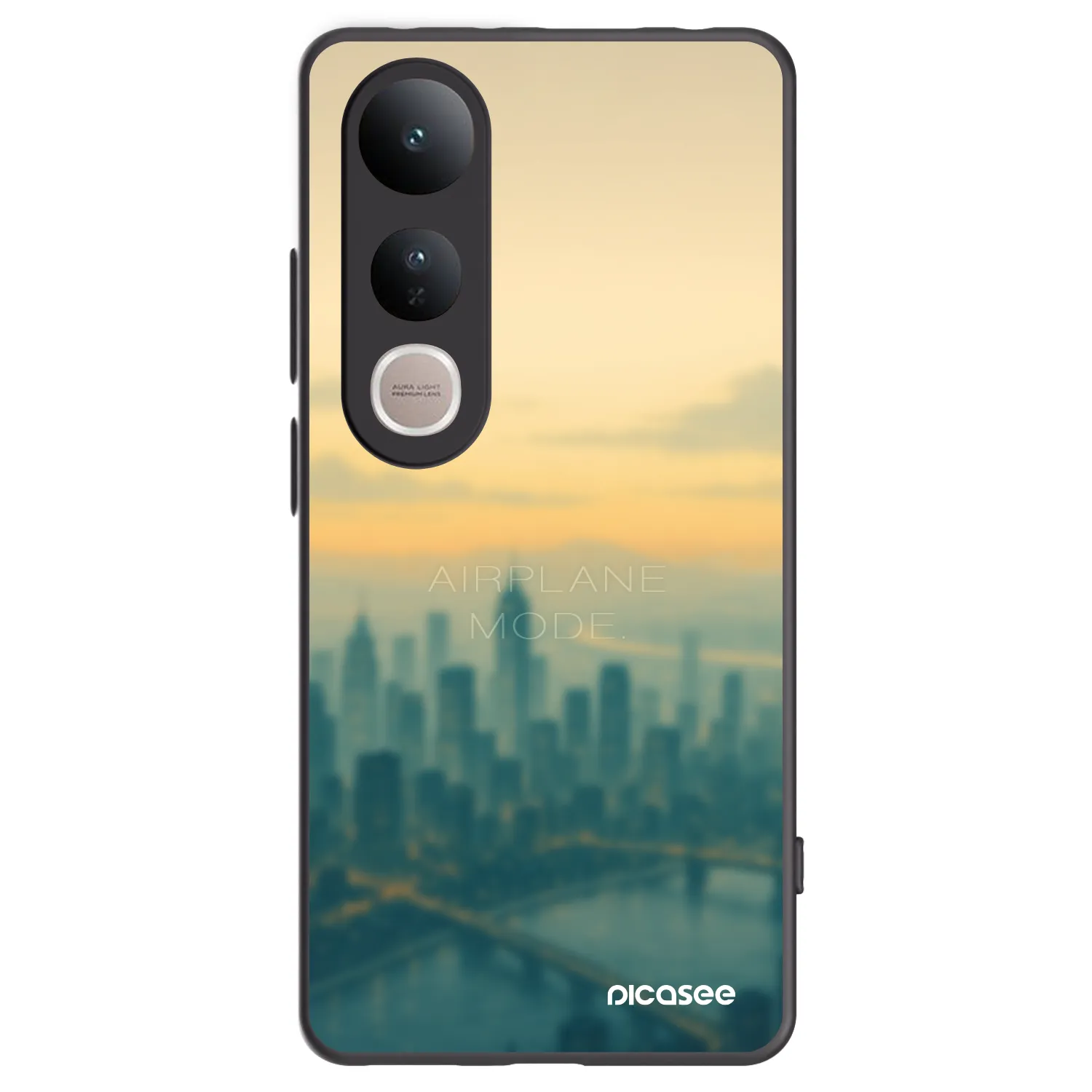 Picasee silikonowe czarne etui na Vivo V50 Lite 5G - Airplane mode