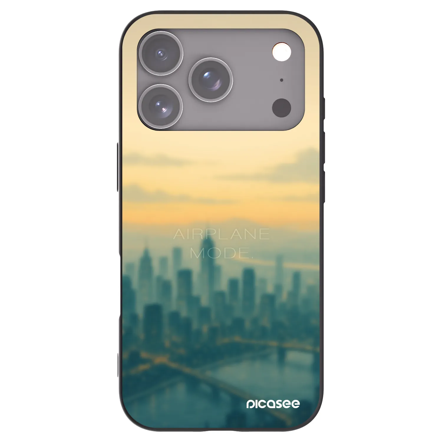 Picasee silikonowe czarne etui na Apple iPhone 17 Pro - Airplane mode