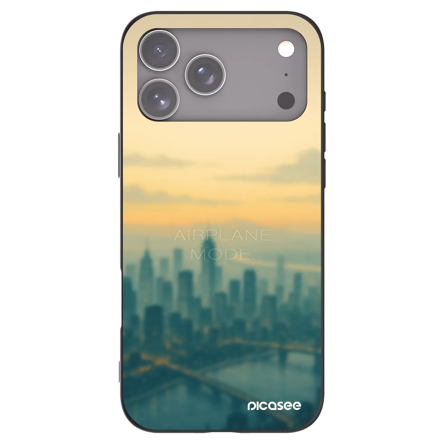 Picasee silikonowe czarne etui na Apple iPhone 17 Pro Max - Airplane mode
