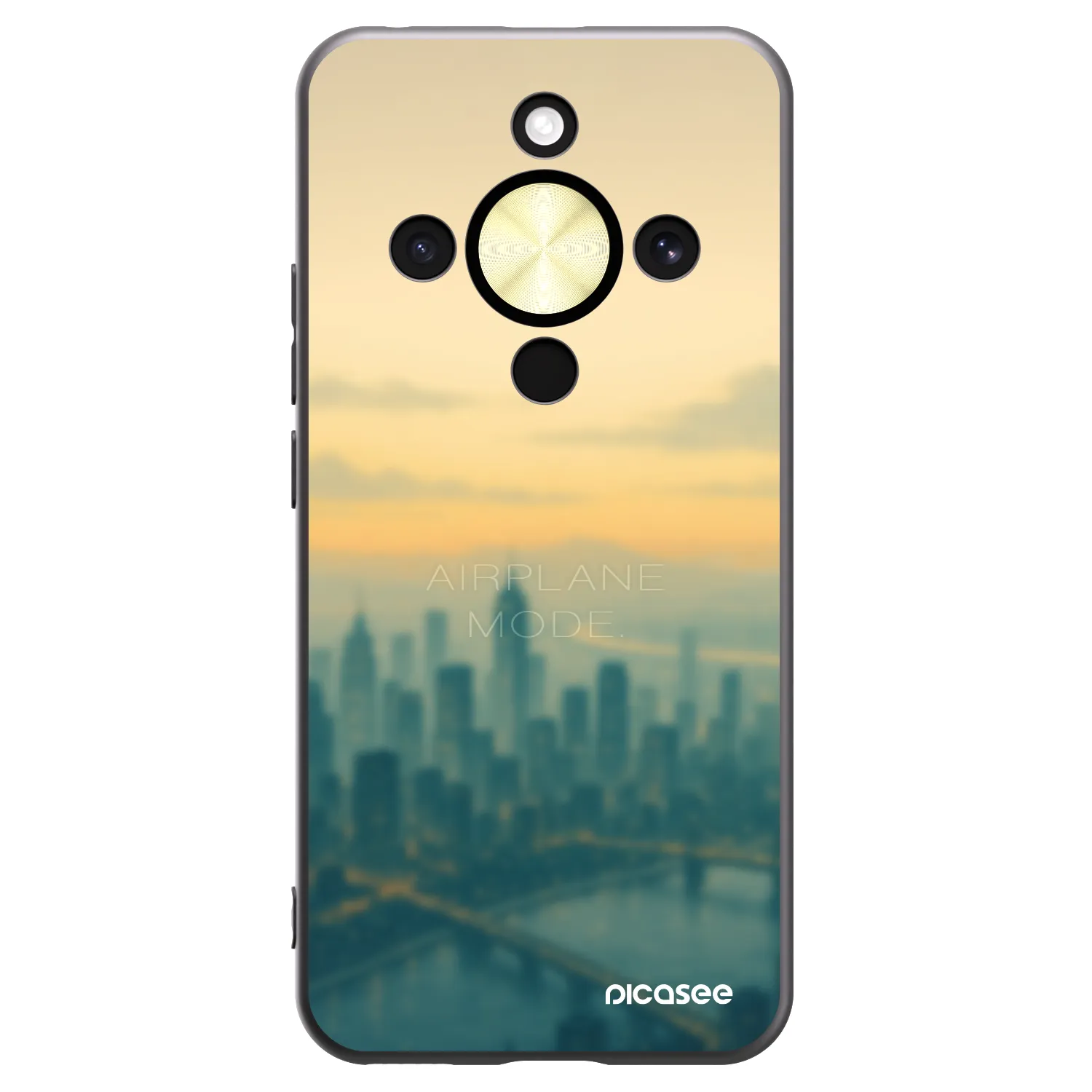 Picasee silikonowe czarne etui na Honor Magic8 Lite 5G - Airplane mode