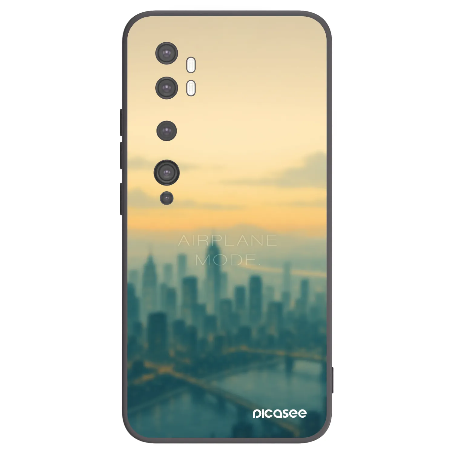 Picasee silikonowe czarne etui na Xiaomi Mi Note 10 (Pro) - Airplane mode