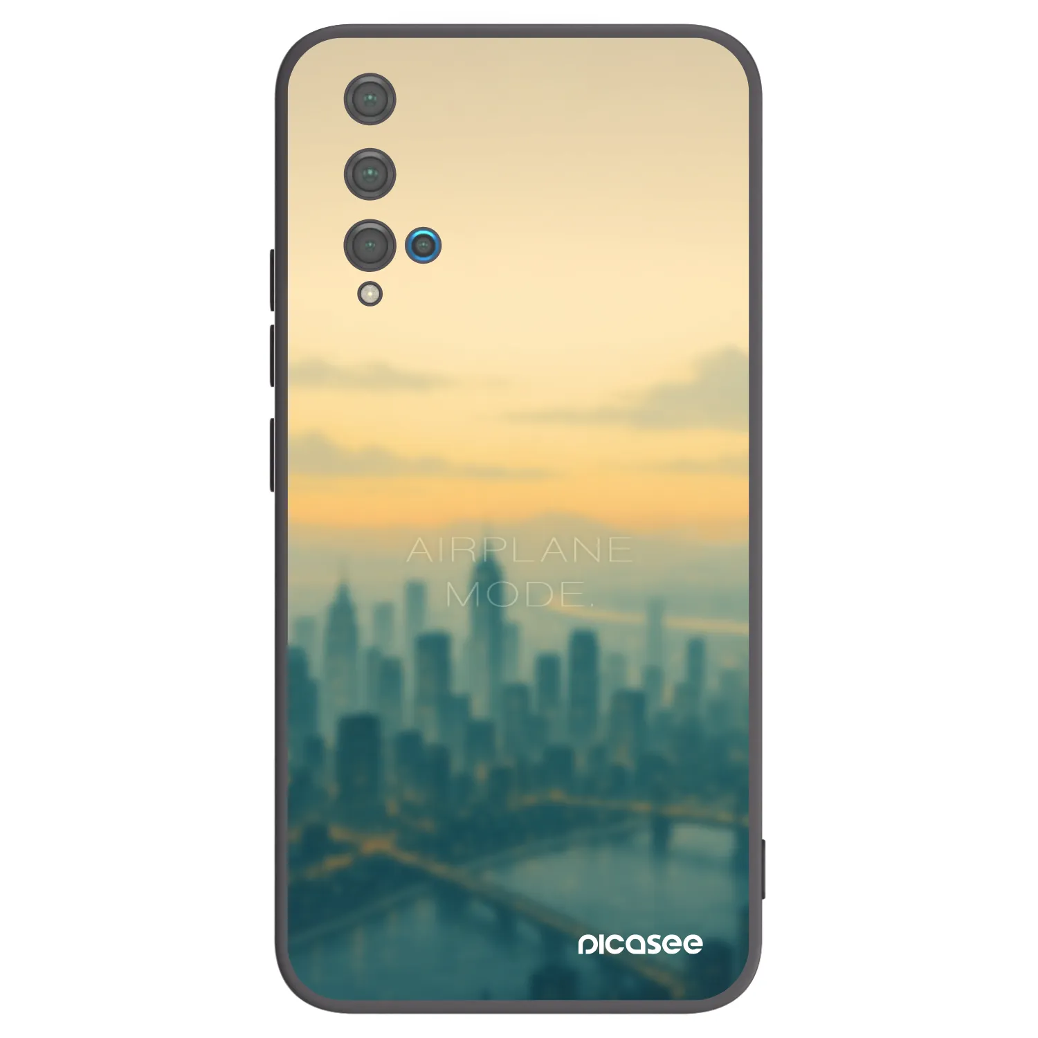 Picasee silikonowe czarne etui na Huawei Nova 5T - Airplane mode