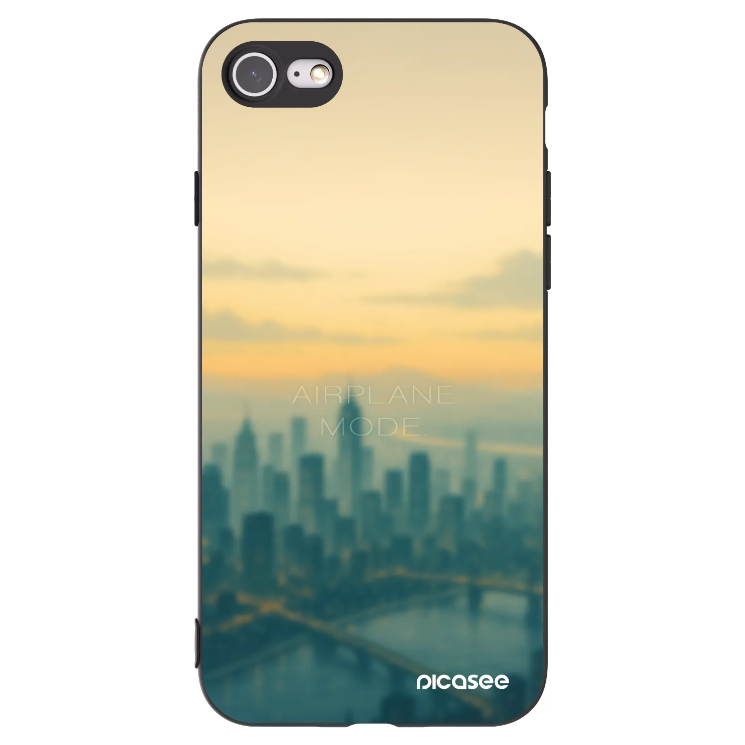 Picasee silikonowe czarne etui na Apple iPhone SE 2020 - Airplane mode