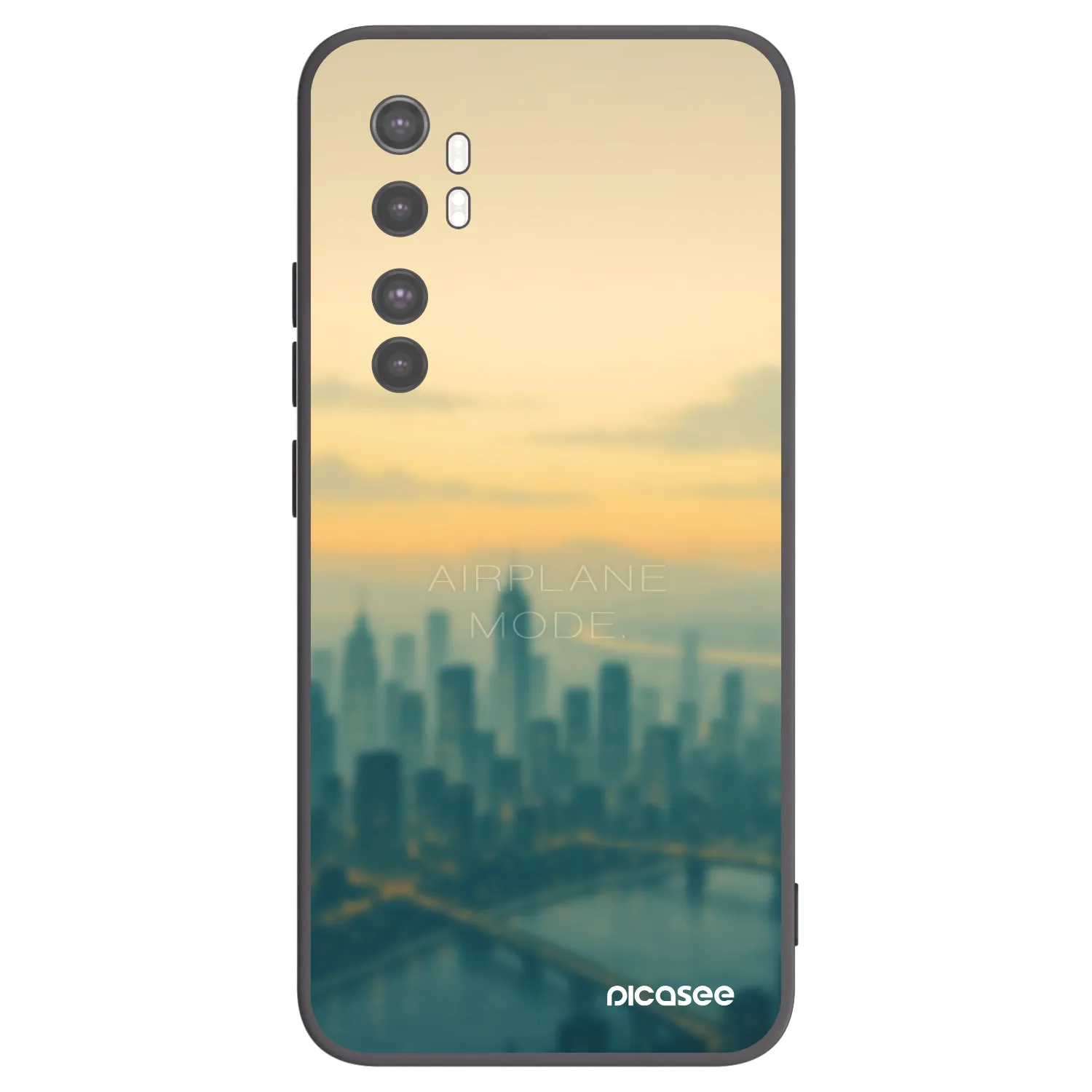 Picasee silikonowe czarne etui na Xiaomi Mi Note 10 Lite - Airplane mode