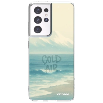 Picasee silikonowe przeźroczyste etui na Samsung Galaxy S21 Ultra 5G G998B - COLD AIR