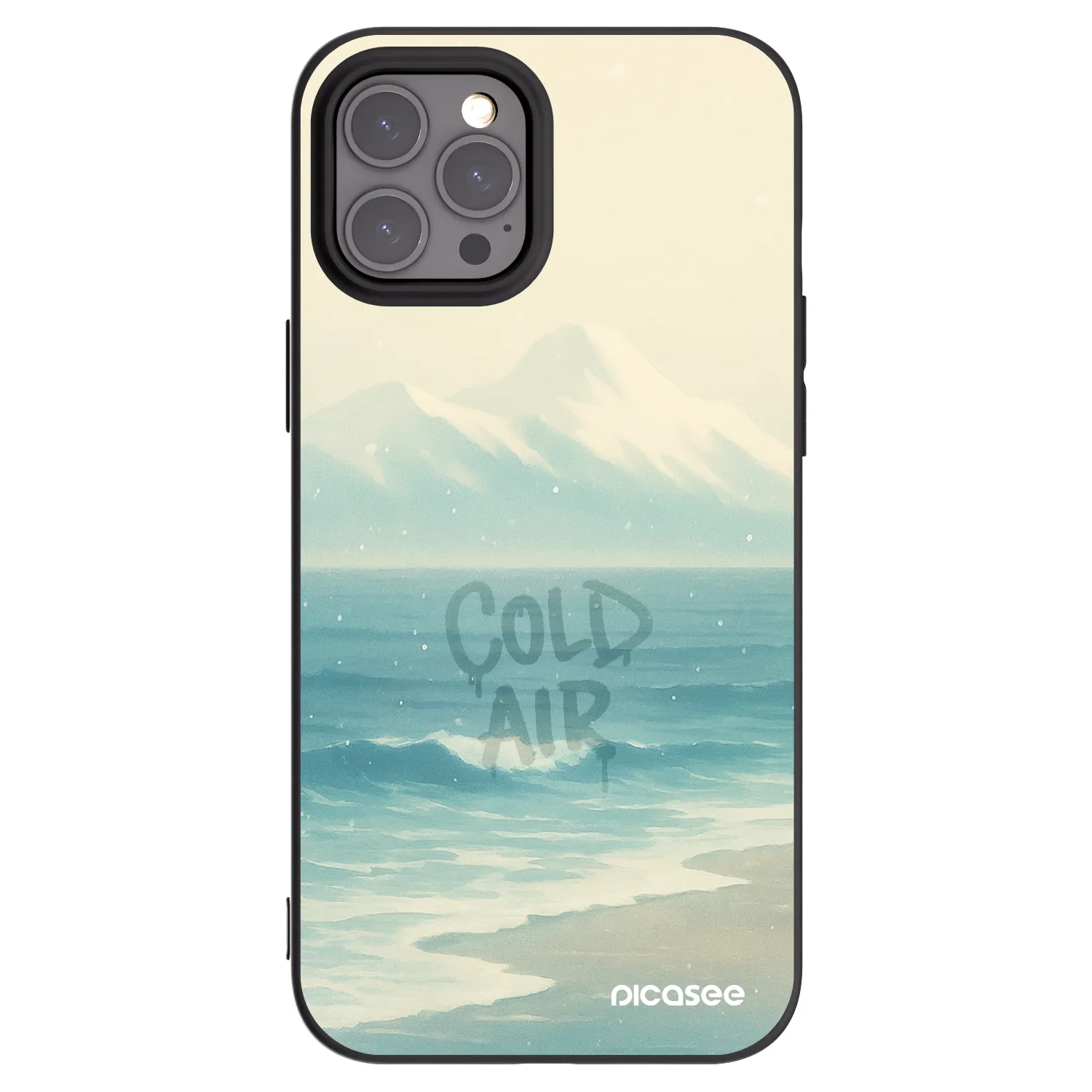 Picasee silikonowe czarne etui na Apple iPhone 12 Pro Max - COLD AIR
