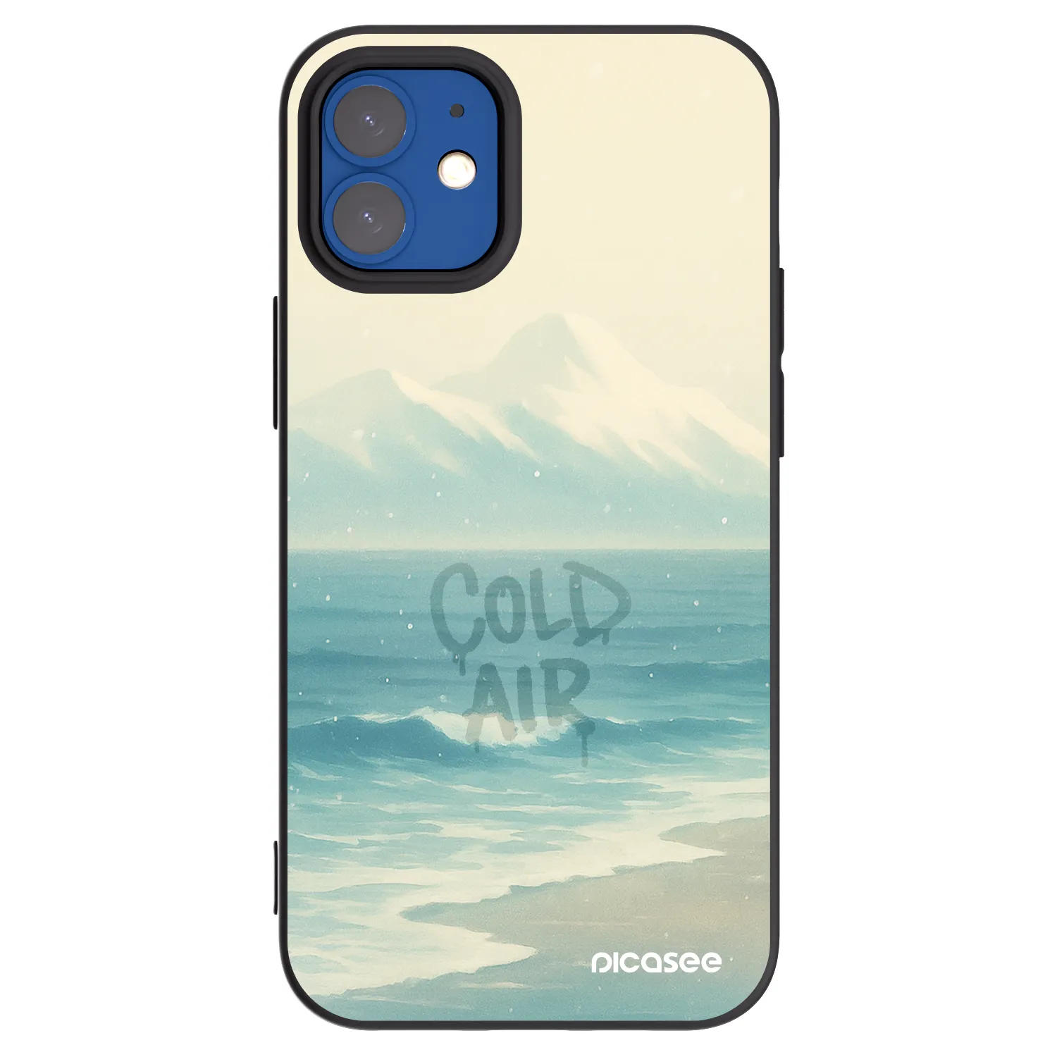 Picasee silikonowe czarne etui na Apple iPhone 12 mini - COLD AIR