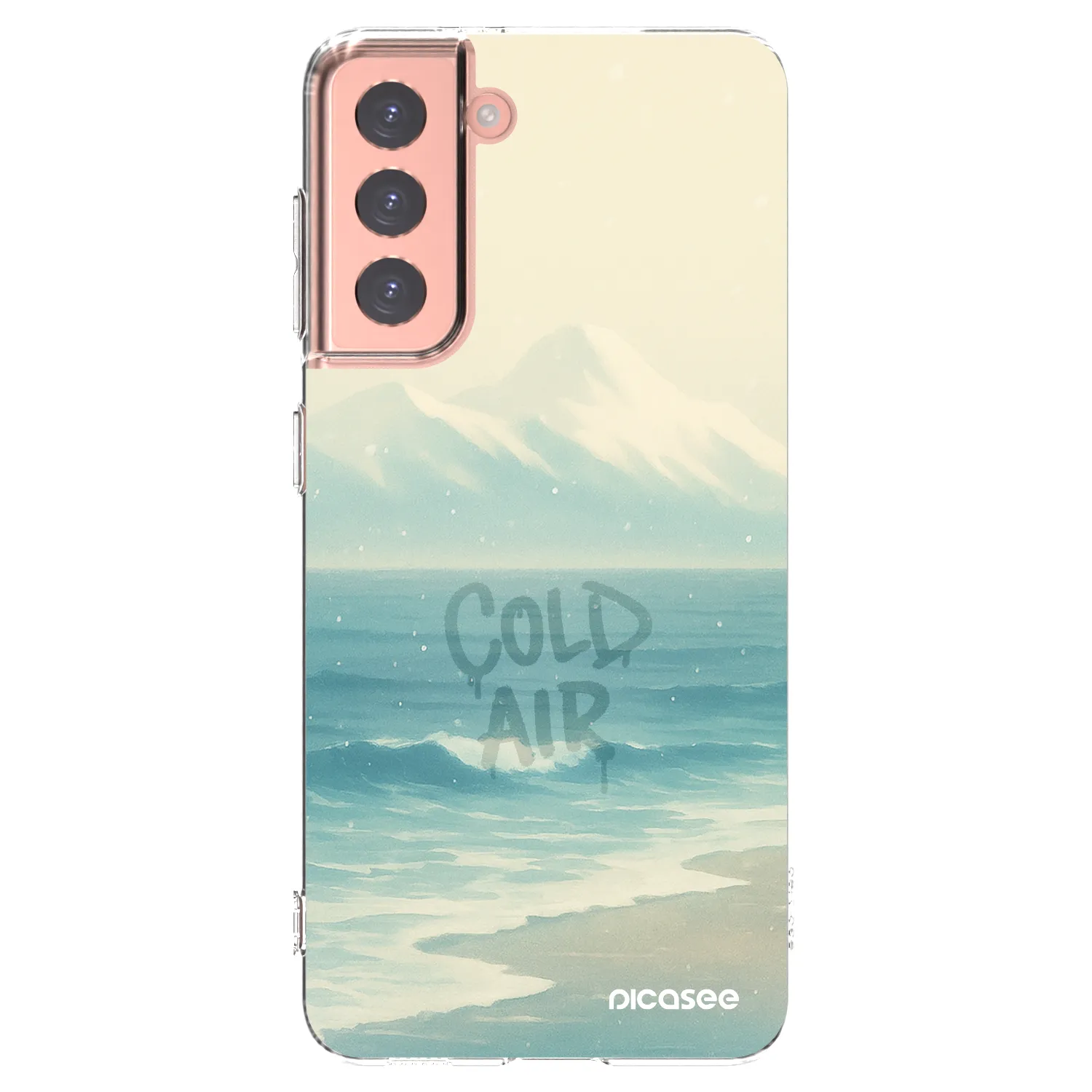 Picasee silikonowe przeźroczyste etui na Samsung Galaxy S21 5G G991B - COLD AIR