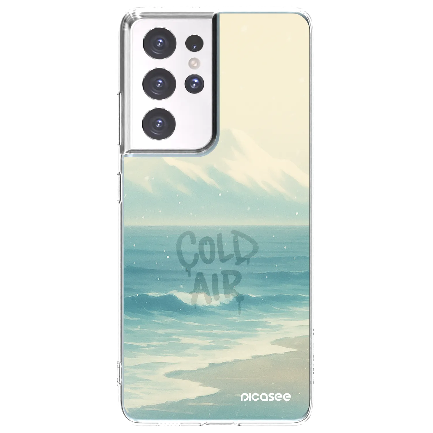 Picasee silikonowe przeźroczyste etui na Samsung Galaxy S21 Ultra 5G G998B - COLD AIR