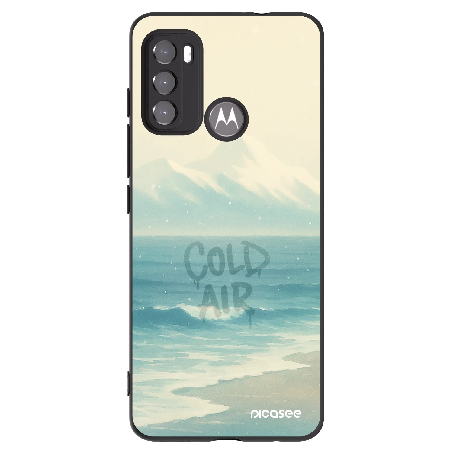 Picasee silikonowe czarne etui na Motorola Moto G60 - COLD AIR