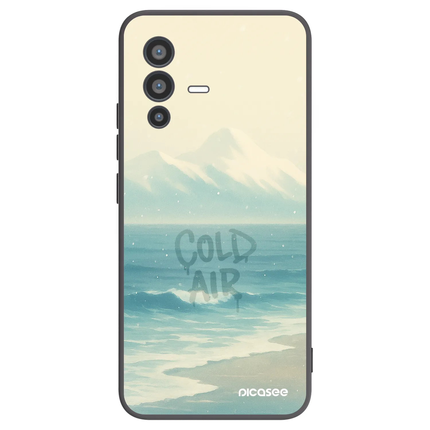 Picasee silikonowe czarne etui na Vivo V23 5G - COLD AIR