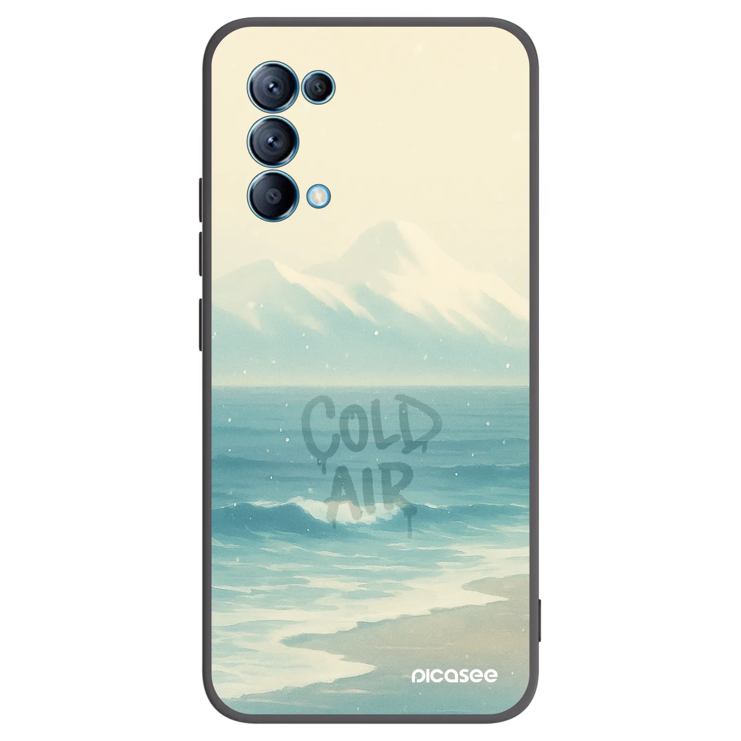 Picasee silikonowe czarne etui na OPPO A16s - COLD AIR