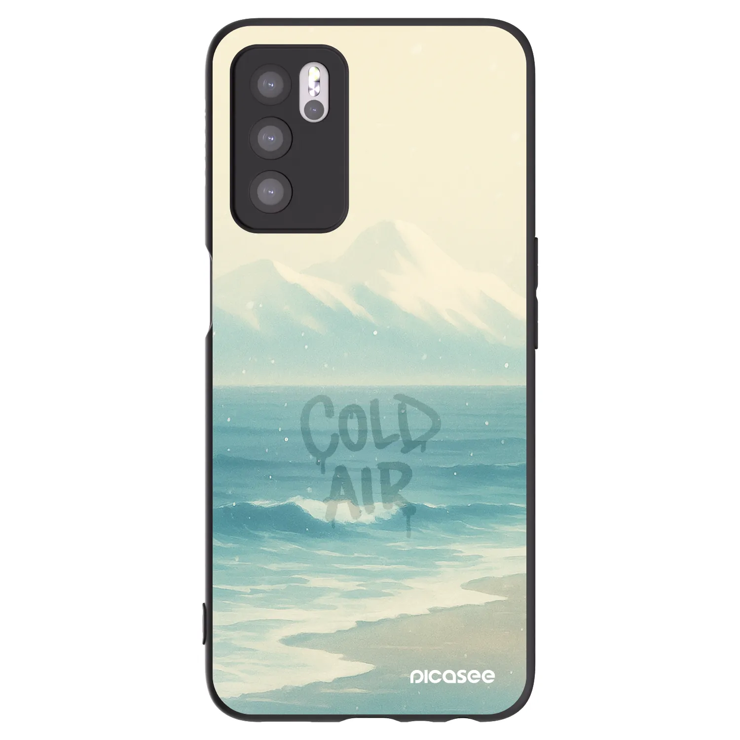 Picasee silikonowe czarne etui na OPPO A16 - COLD AIR