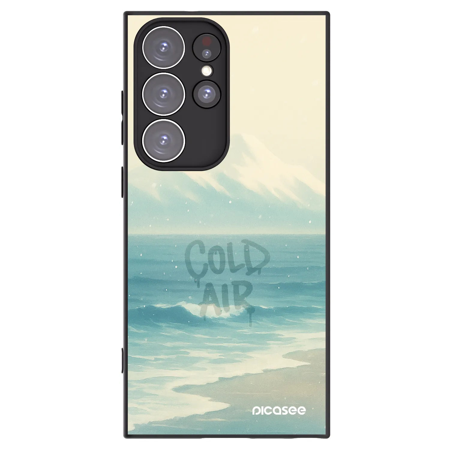 Picasee silikonowe czarne etui na Samsung Galaxy S23 Ultra 5G - COLD AIR