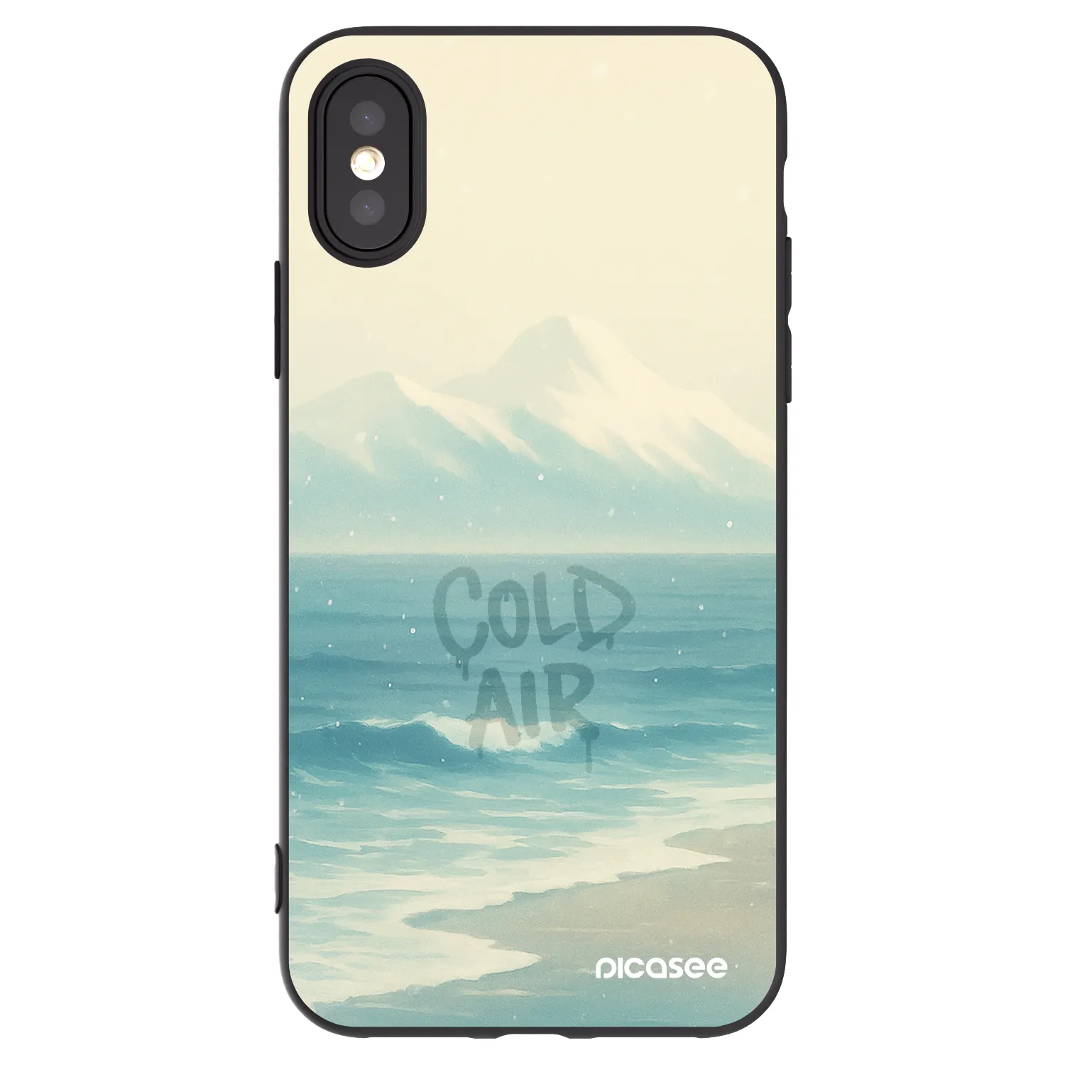 Picasee silikonowe czarne etui na Apple iPhone X/XS - COLD AIR